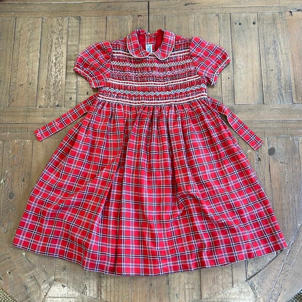 Pili carrera vintage plaid smocked Spanish dress